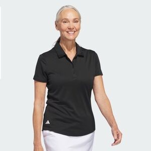 ADIDAS Ultimate365 Solid Golf Polo Short Sleeve Black Women’s Large Performance